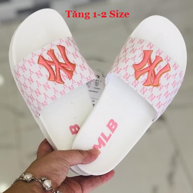 Dép unisex 𝐌𝐋𝐁 𝗡𝗬 ❤️FREESHIP + Hộp❤️ dép mlb gv quai ngang thể thao nam nữ Thêu NY nỗi, lót dày chất xin 11, kèm tag mác