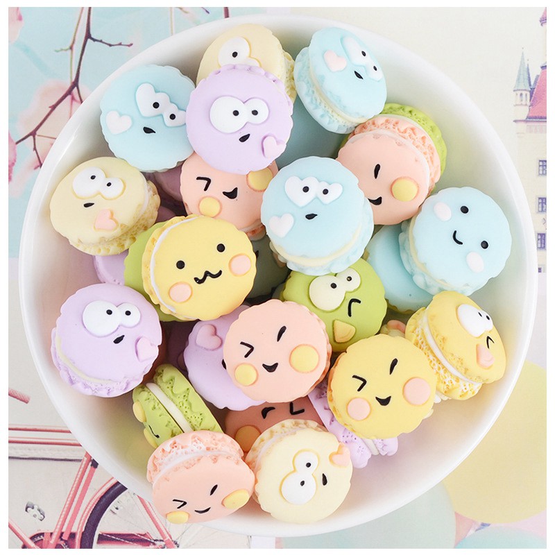 Set 10 Mô Hình Bánh Macaron Mini 20x13mm Bằng Nhựa Dùng Trang Trí Điện Thoại / Đồ Thủ Công