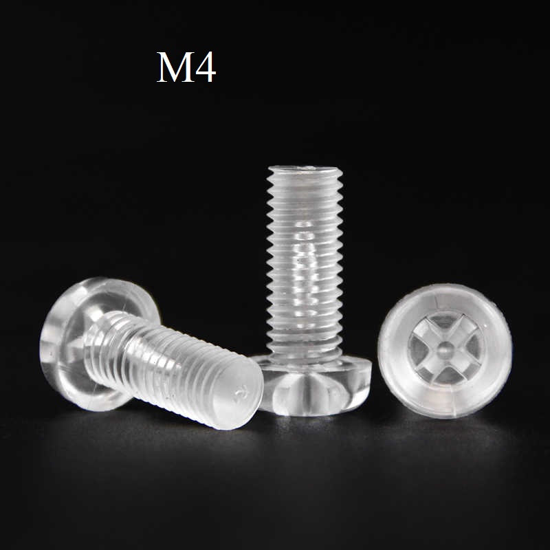 Vít nhựa acrylic trong suốt đầu tròn M4 trong suốt ( set 10 cái)