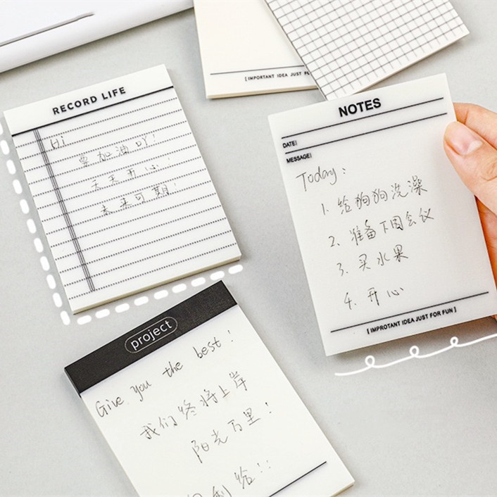 Set 50 Giấy Ghi Chú Trong Suốt Tiện Dụng Cho Học Sinh
