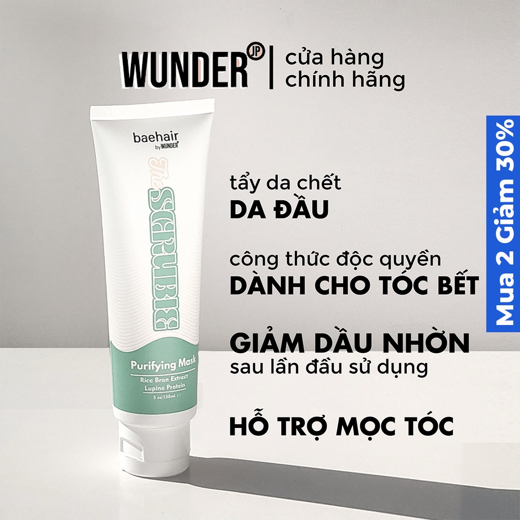 Tẩy tế bào chết cho Da Đầu hỗ trợ giảm dầu, làm phồng tóc và sạch sâu,  tẩy da chết cho tóc Baehair Scrubie