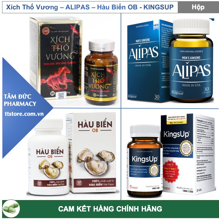 SÂM ALIPAS - KINGSUP - HÀU BIỂN OB - XÍCH THỐ VƯƠNG - Viên Uống Tăng Cường Sinh Lý Nam