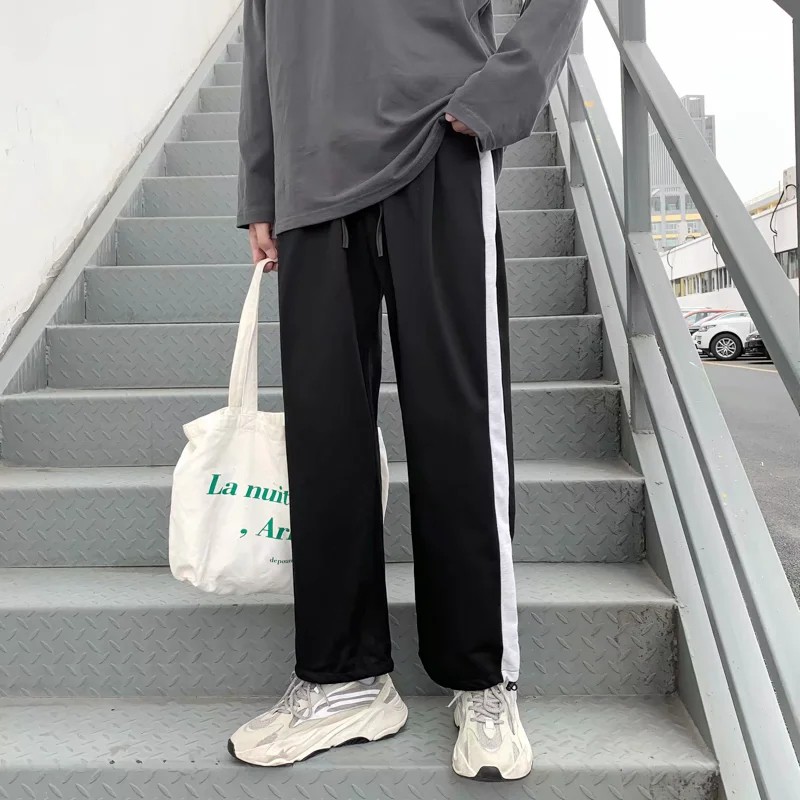 Quần dài lưng thun họa tiết đường kẻ sọc phong cách thời trang nam M-3Xl | BigBuy360 - bigbuy360.vn