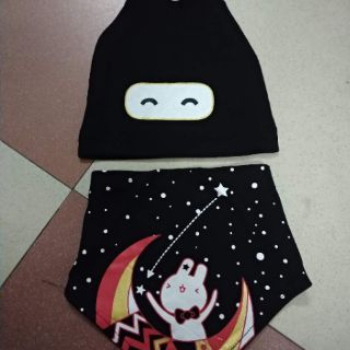 Set mũ kèm yếm tai thỏ