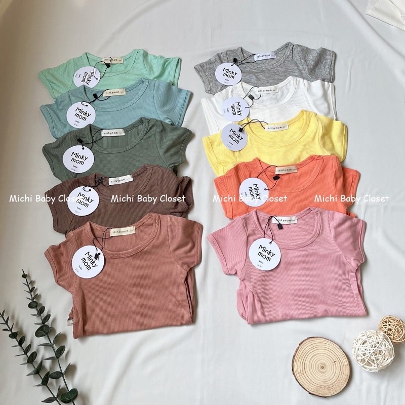 Bộ Cộc Tay Cho Bé Bộ Thun Minky mom Hàng Chính Hãng Minkymom Quảng Châu CC Chất Thun Tăm Lạnh Mềm Mát