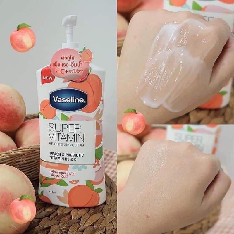 VASELINE DƯỠNG THỂ SUPER VITAMIN PEACH &amp; PREBIOTIC