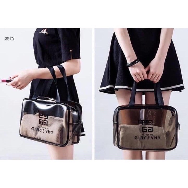 Sét 3 túi đựng mỹ phẩm trong suốt đa năng tiện dụng chống thấm nước ,túi đựng mĩ phẩm du lịch siêu bền đẹp