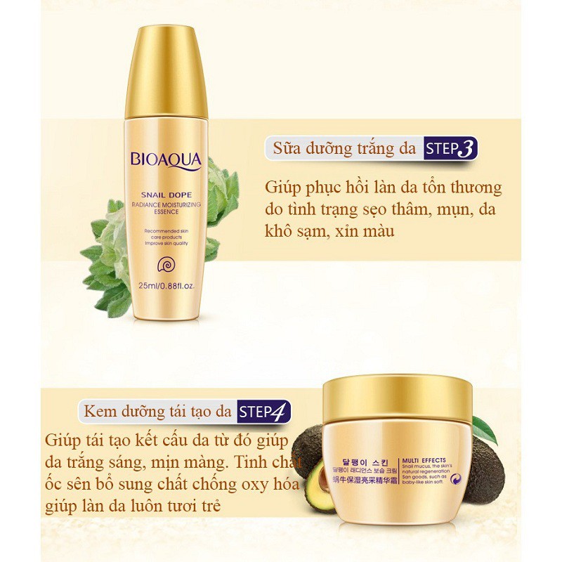 Bộ kit dưỡng ẩm và làm trắng da tinh chất ốc sên bộ dưỡng da BDD-OS | BigBuy360 - bigbuy360.vn