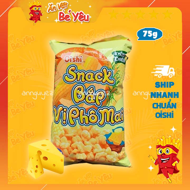 Bim bim Oishi snack bắp vị phô mai 75g siêu to khổng lồ