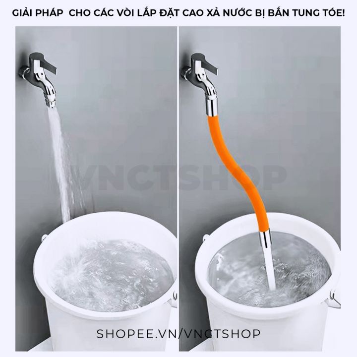 Ống nối dài vòi nước, đầu nối dài vòi nước rửa tay bát chén 30/50cm xoay 360/720 độ uốn cong tiện lợi
