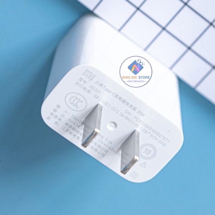 Bộ củ sạc siêu nhanh PD Xiaomi 20W TYPE- C mã  AD201 - Zin bóc máy