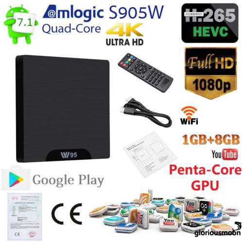 Thiết bị chuyển đổi TV thường thành smart TV onn-w95 Smart Android 7.1 TV Box Amlogic S905W CPU 4 nhân H.265 WiFi 4K