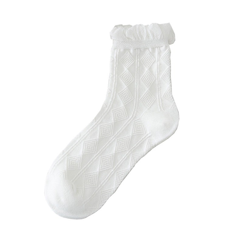 Tất nhún cổ cao MOKANA tất cổ bèo trắng đáng yêu phong cách Hàn Quốc TC16