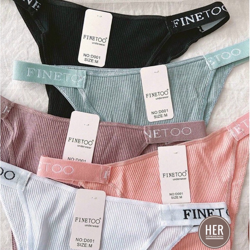 Quần Lót Nữ Cotton Lọt Khe Viền Chữ Hãng Finetoo Sexy Gợi Cảm - Her Sleepwear