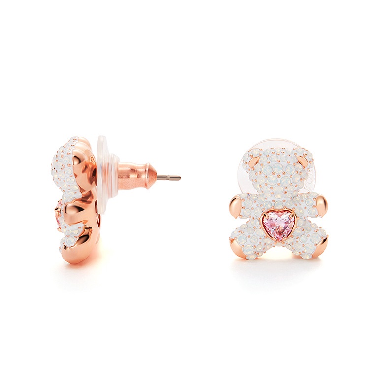 FREE SHIP Bông Tai Cá Tính Nữ Swarovski TEDDYHơi thở sống động Gấu bông dễ thương như trẻ con Earrings Crystal FASHION Trang sức trang sức đeo THỜI TRANG