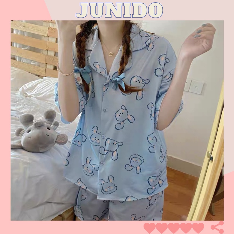 Bộ ngủ pijama nữ mặc nhà mùa hè JUNIDO B10