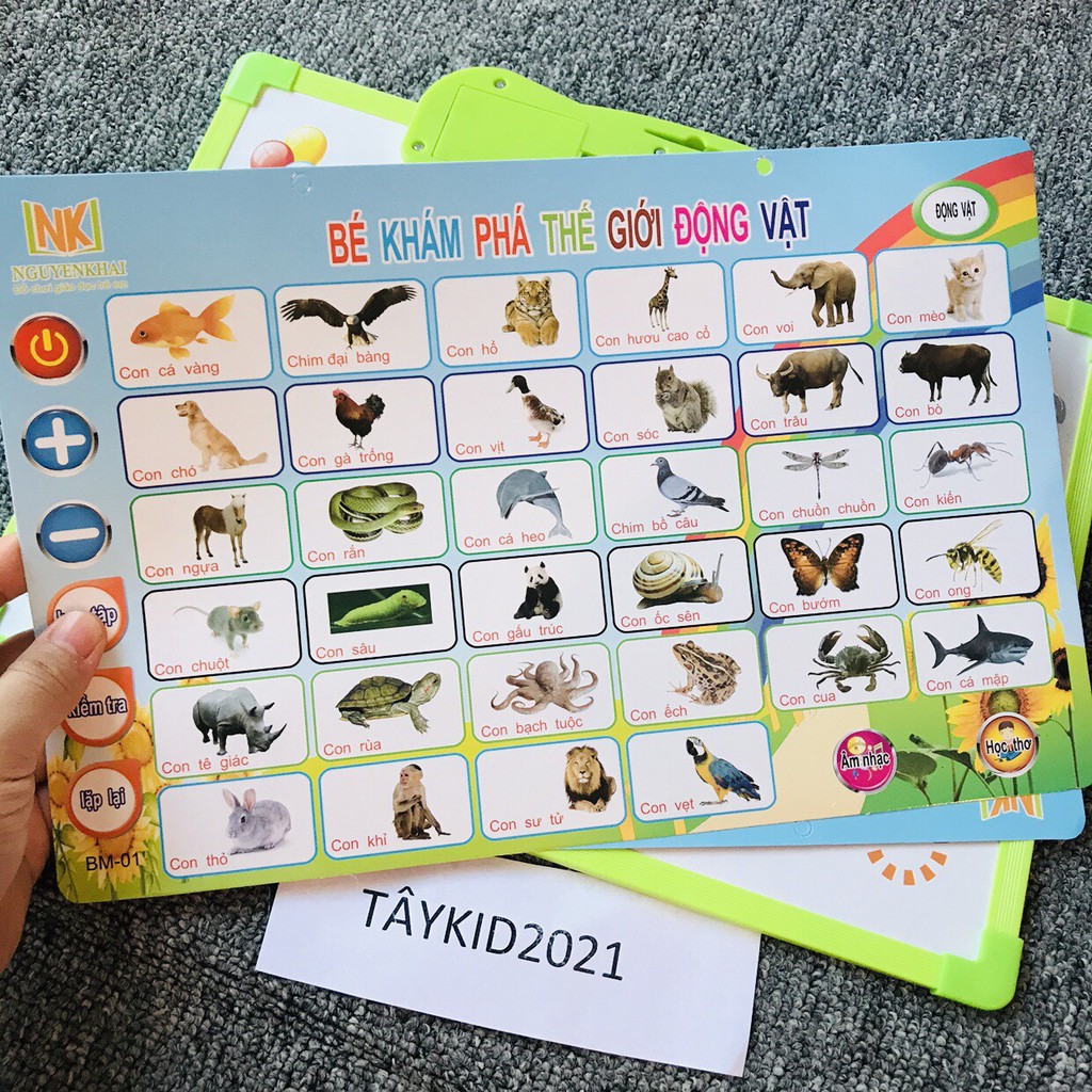 Bảng chữ cái điện tử thông minh,bảng điện tử Nguyên Khải cho bé học chữ cái và nhiều chủ đề,đồ chơi cho bé_7 MẶT