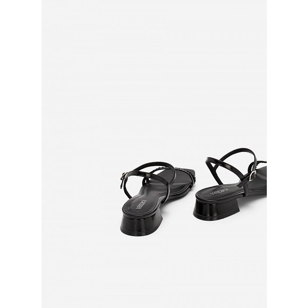 Vascara GIÀY SANDAL GÓT TRỤ QUAI ĐÔI PHỐI BRAID - SDK 0325 - MÀU ĐEN
