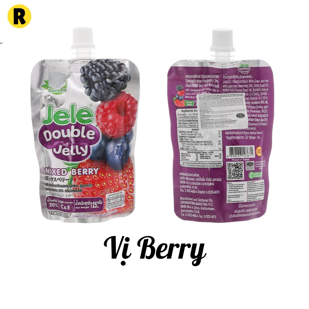 Nước trái cây thạch Jele Double Jelly 125g, nước thạch trái cây ngon mát, bổ sung vitamin làm đẹp.