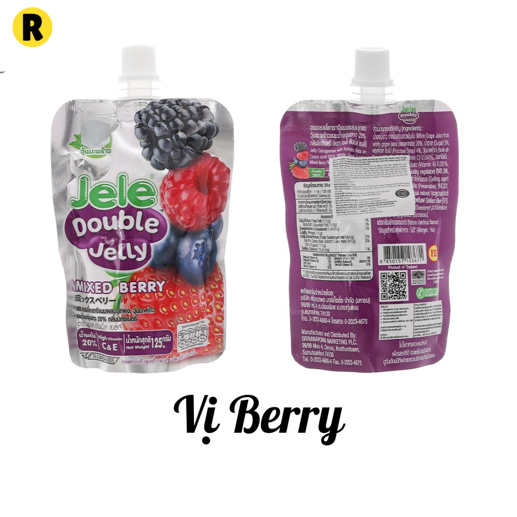 Nước trái cây thạch Jele Double Jelly 125g, nước thạch trái cây ngon mát, bổ sung vitamin làm đẹp. | BigBuy360 - bigbuy360.vn