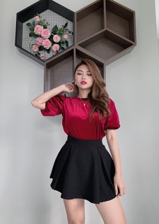 Áo nhung tay phồng