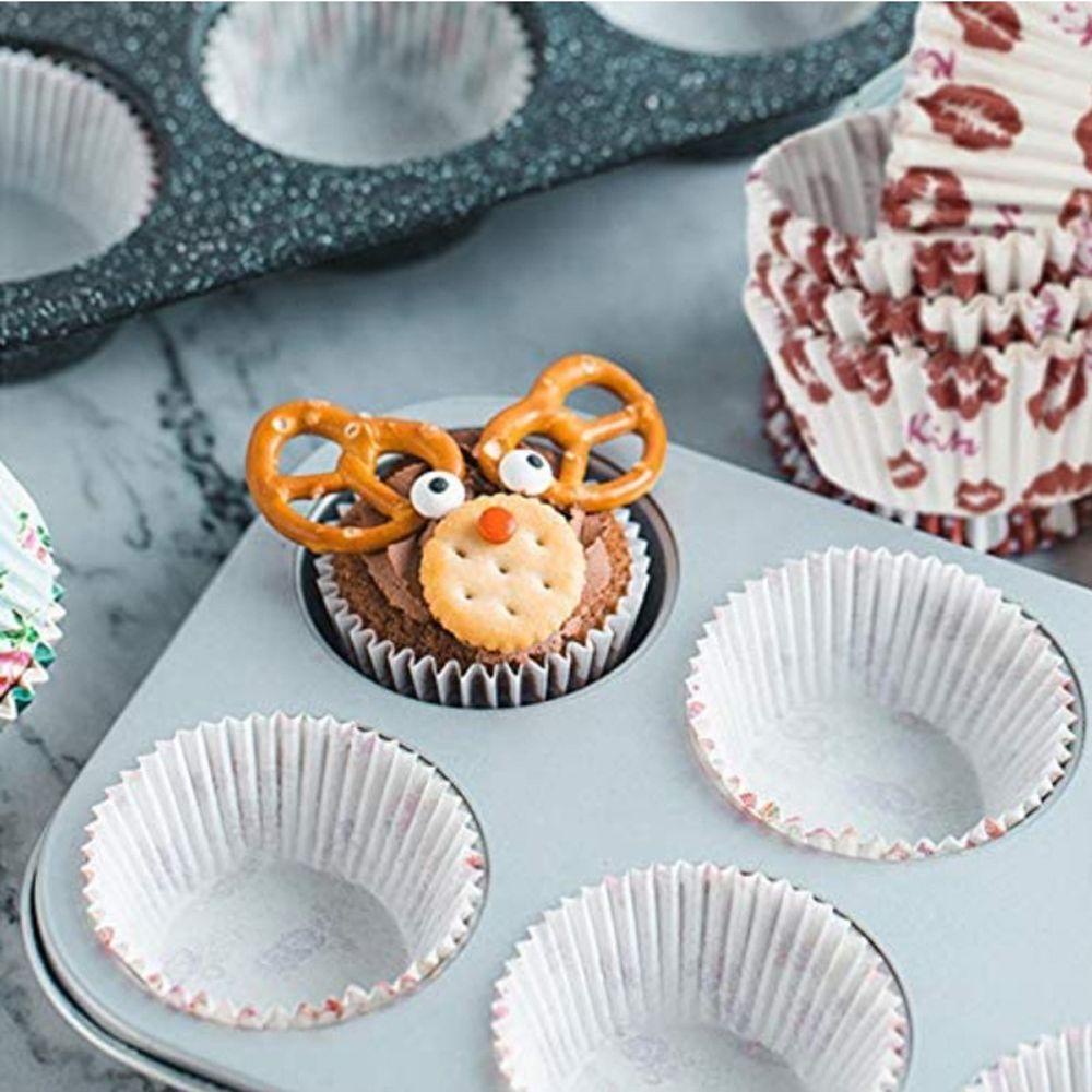 Set 100 Cốc Giấy Làm Bánh Cupcake Chủ Đề Giáng Sinh