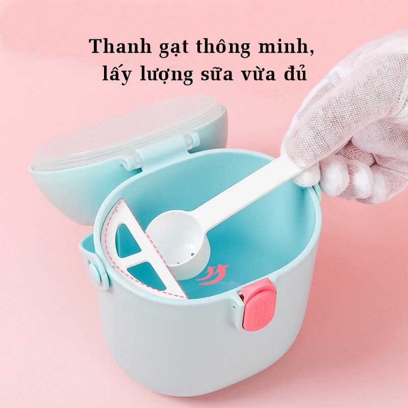 Hộp đựng sữa bột, hộp trữ sữa bột có tay cầm tiện lợi (HC02)