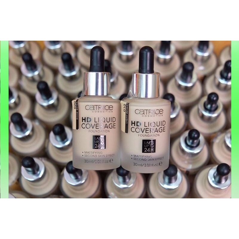 Kem nền CATRICE HD 24H LIQUID Coverage Foundation kiềm dầu trắng hồng tự nhiên