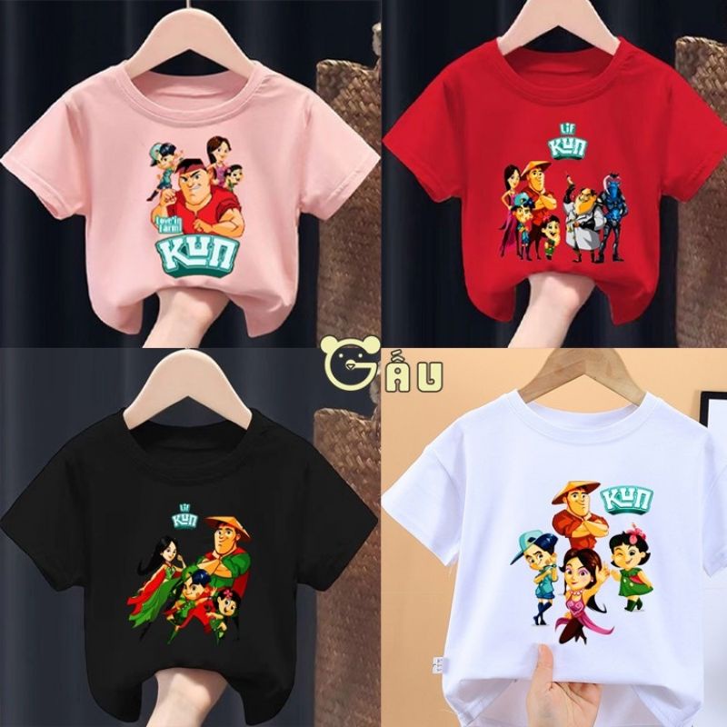 Áo Kun bé gái tám tuốt áo kun bé trai áo gia đình Kun chất cotton mịn mát bán SĨ