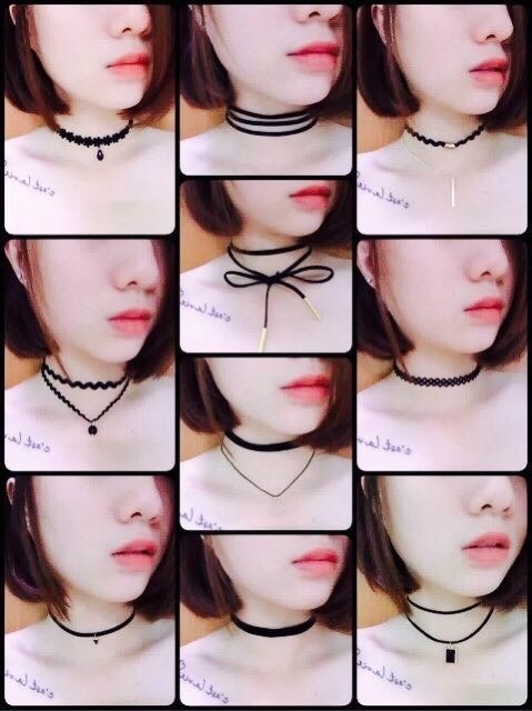 Bộ 12 vòng cổ choker điệu đà.