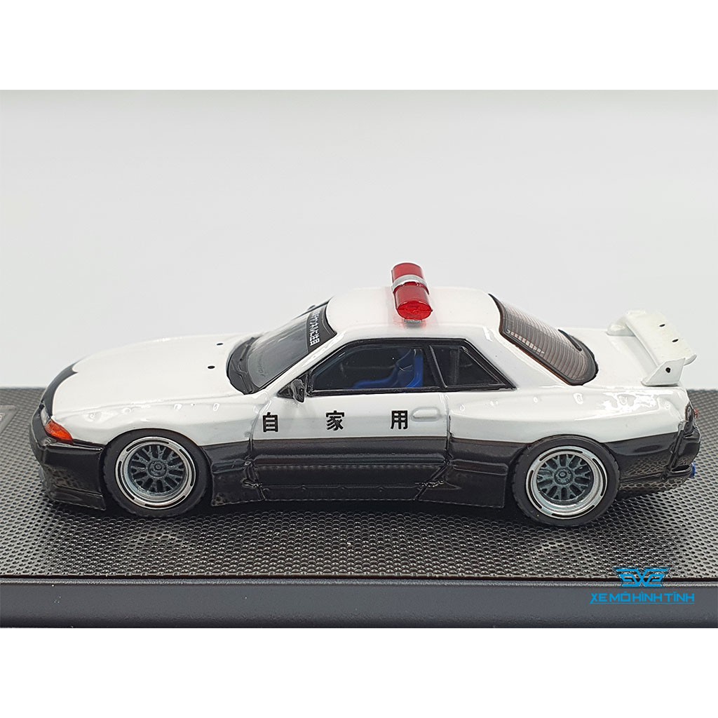 Xe Mô Hình Nissan Skyline GT-R(R32) Pandem/Rocket Bunny Japan Police Livery DriftCar Tỉ lệ 1:64 Inno Model ( Trắng Đen )