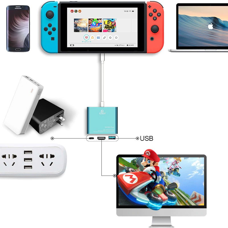 [Mã 253ELSALE hoàn 7% đơn 300K] Coov SH350 Plus: xuất hình ảnh 4K/60FPS cho Nintendo Switch, SamSung, MacBook, Huawei