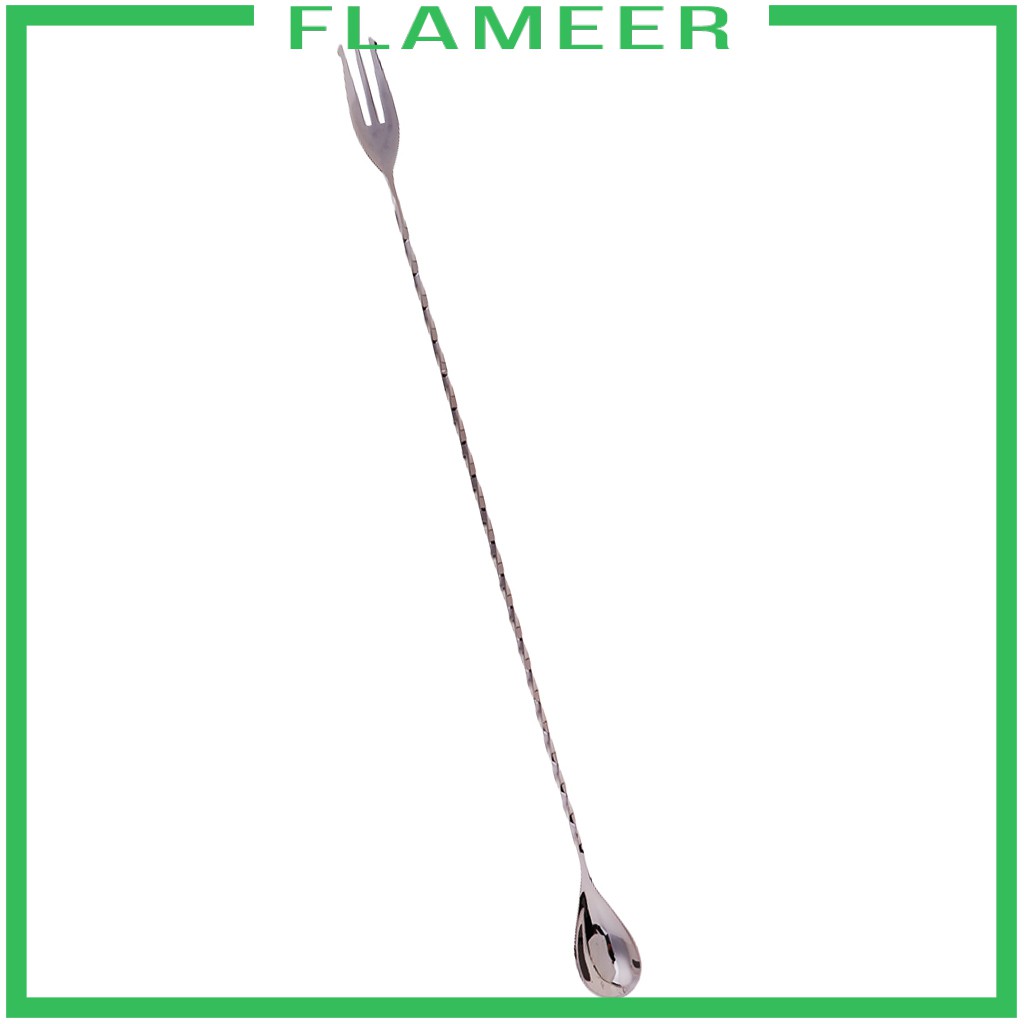 [FLAMEER] 20inch Stainless Steel Cocktail Bar Spoon Twisted Stir Spoon Copper Brown