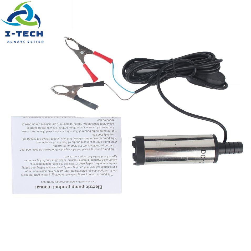 ⚡Khuyến mại⚡12V 38mm Electric Fuel Transfer Pump Water Oil Transfer Refueling Submersible Pump For Diesel Water Pump Car Motorbike