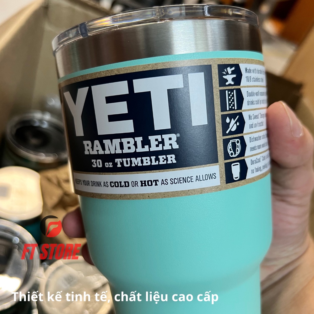 [GIAO HỎA TỐC] Ly Giữ Nhiệt Yeti Rambler 30oz Tumbler Nắp Magslider