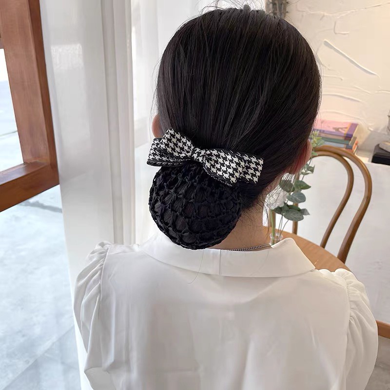 Cặp tóc kẹp tóc nơ kèm búi lưới nhiều màu thời trang thanh lịch Y173