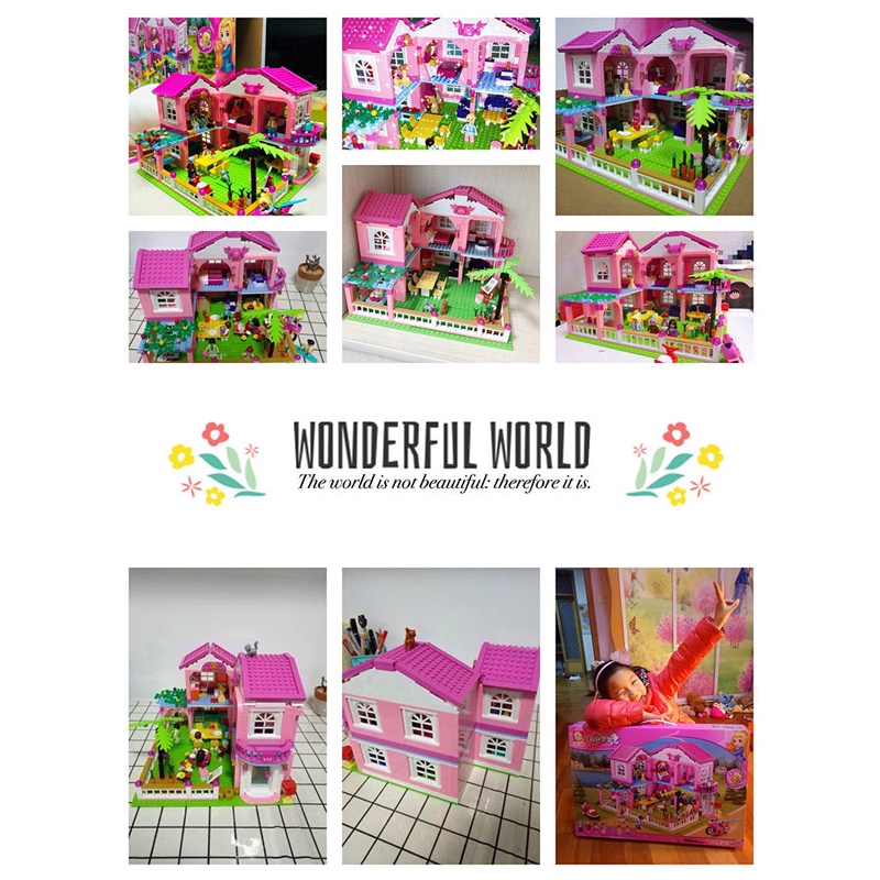 Đồ Chơi Lắp Ráp Kiểu LEGO Mô Hình Biệt Thự Gia Đình 6 Người Garden Villa sluban B0721 Với 896 Mảnh Ghép,Quà Tặng Bé Gái