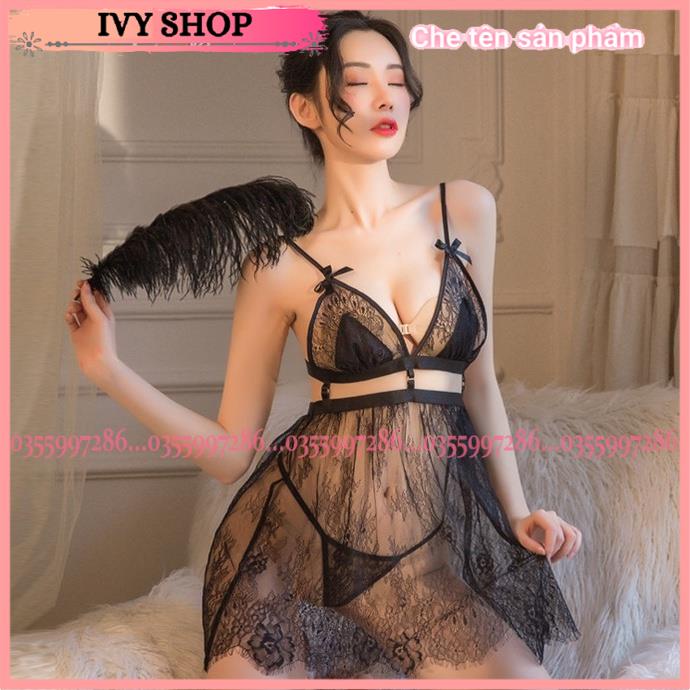 Váy Ngủ Nữ Ren Sexy Hai Dây RS150 VR1800 - Ivyshop