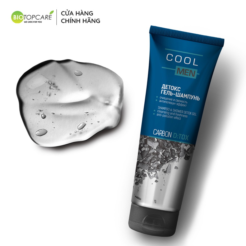 [HSD 9/23] Tắm gội 2in1 detox than tre hoạt tính Cool Men Detox Carbon 250ml - BioTopcare Official