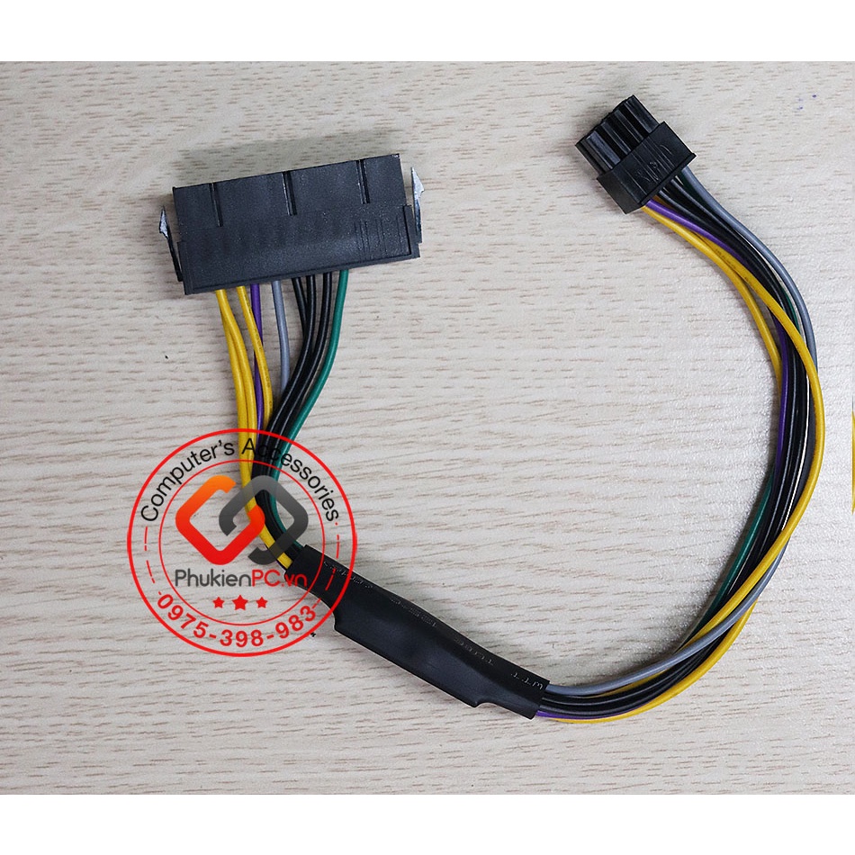 Dây cáp chuyển đổi nguồn 24Pin ra 8Pin cho Dell đồng bộ 3020, 7020, 9020, T1700, 3670, 3650
