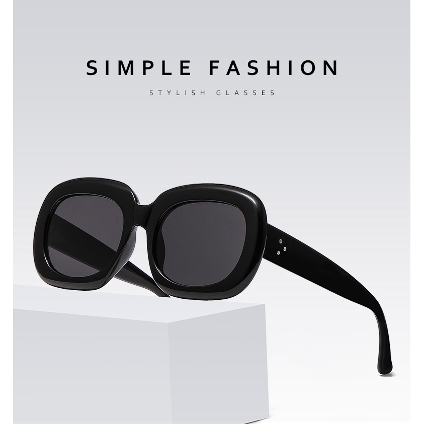 Kính Mát Gọng Vuông Chống Tia UV400 Phong Cách Hàn Quốc Cho Nữ