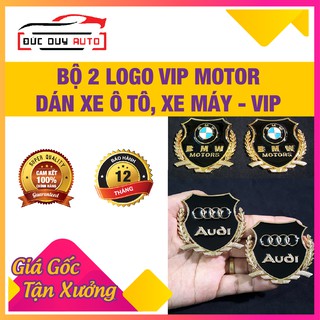 [FreeShip 50k Toàn Quốc]  Bộ 2 LOGO VIP MOTOR DÁN XE Ô TÔ, XE MÁY