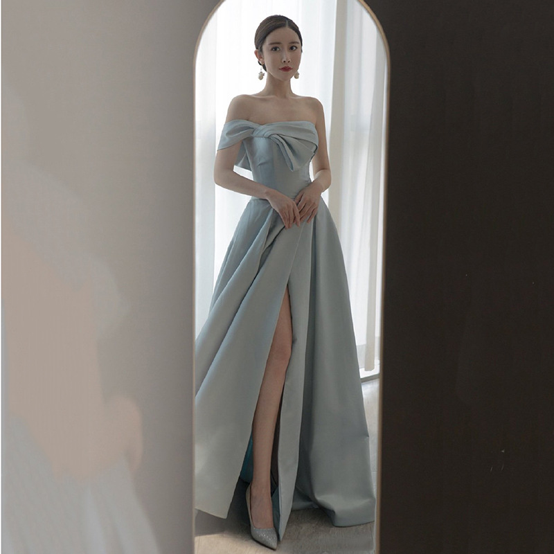 Đầm Dạ Hội Vải Satin Dáng Ôm Thanh Lịch Sang Trọng Cho Phụ Nữ