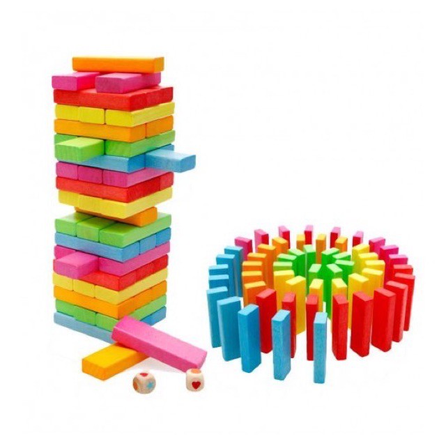 Đồ chơi rút gỗ Jenga màu cỡ đại