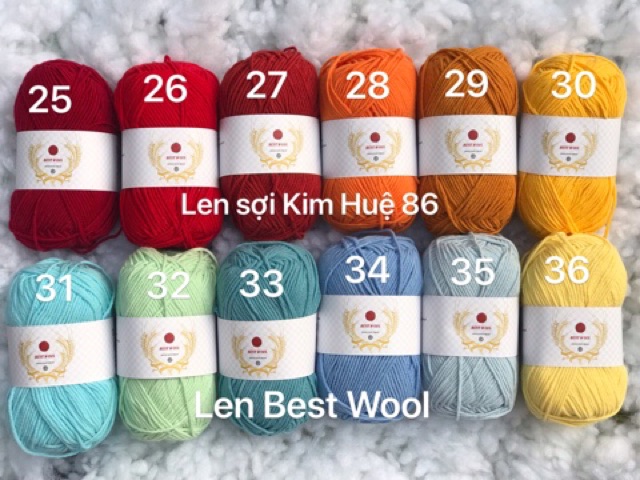 Len Best Wool cuộn 50g ( từ màu 21 đến 54)