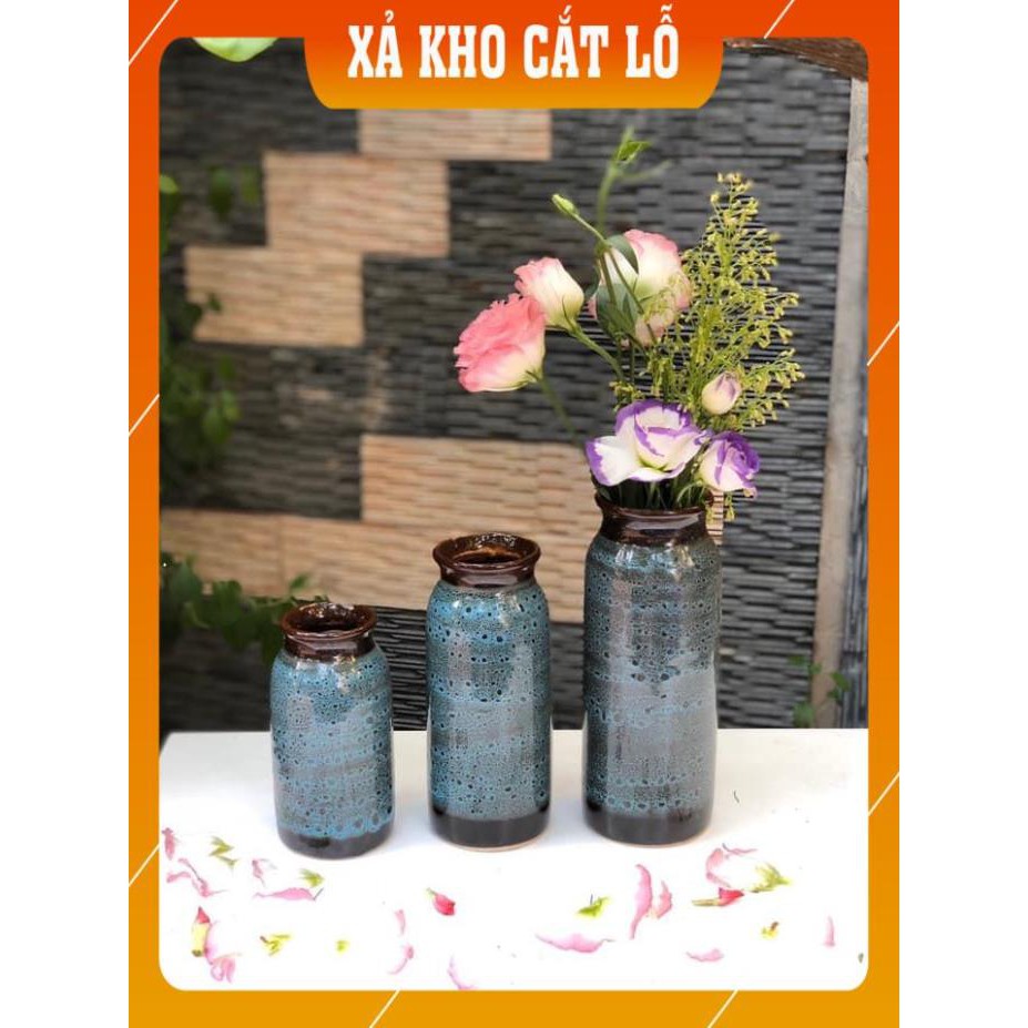 ( ĐẸP NHẤT - SANG NHẤT SET 3 LỌ) LỌ CẮM HOA, BÌNH HOA ĐẸP MEN HỎA BIẾN CAO CẤP NHẤT GỐM BÁT TRÀNG