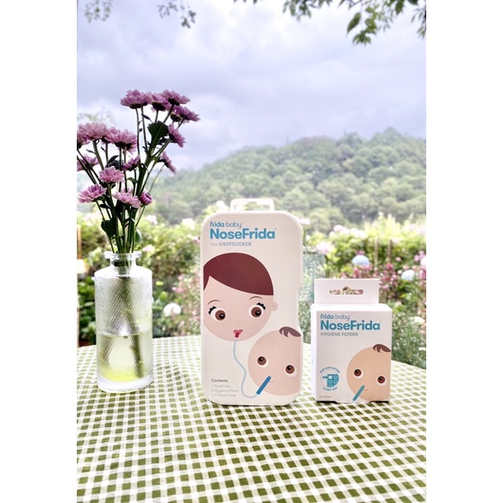 Combo Dụng cụ hút mũi Nosefrida Thuỵ Điển + Hộp miếng lọc ngăn khuẩn Nosefrida