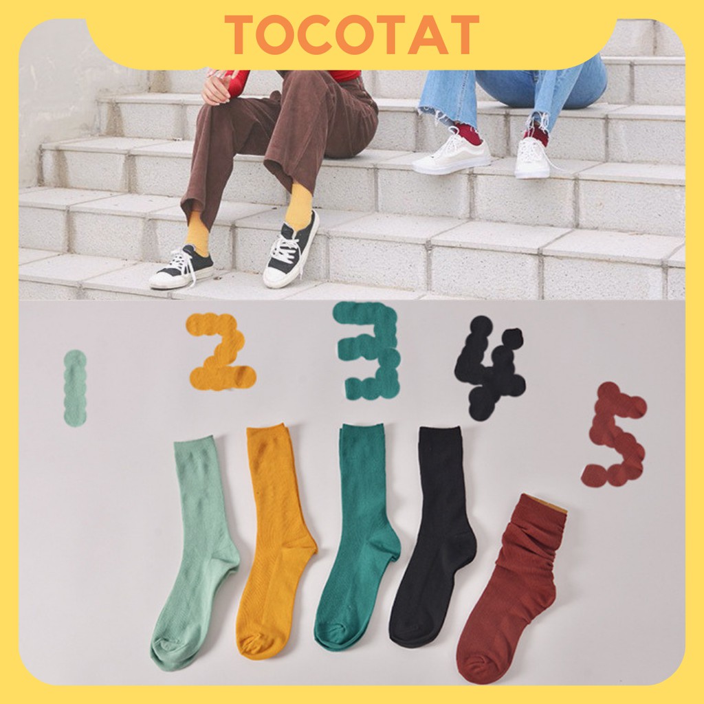 Tất Sneaker cao cổ Plusox - chất cotton Cao Cấp, trơn màu giá tốt