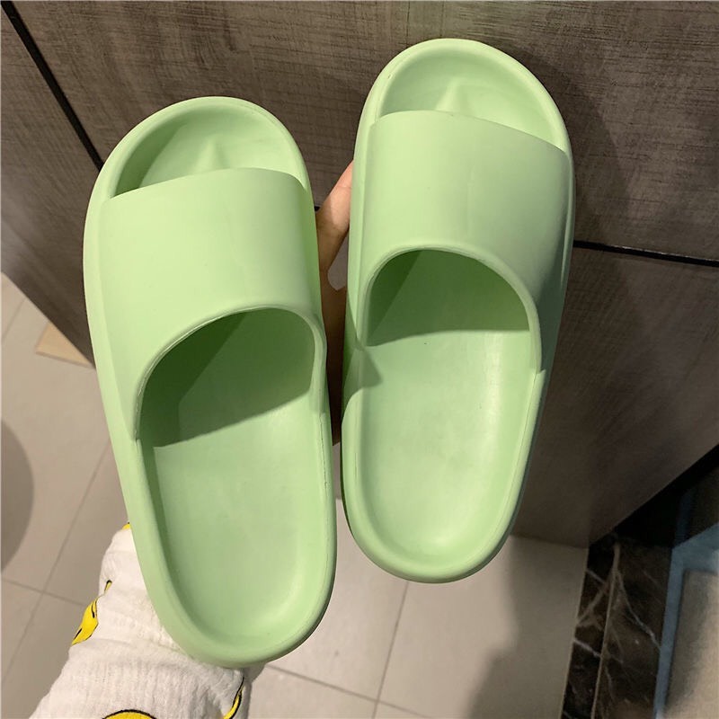 JY373  - Dép cao su bánh mì đúc liền đế dày 1-2cm màu sắc đơn giản