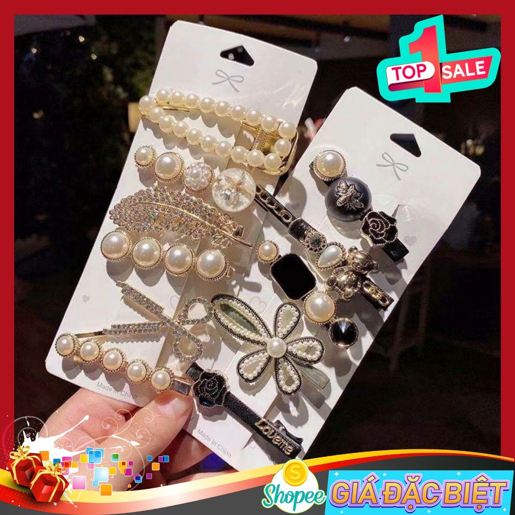 Set cặp tóc đá cao cấp 6 món Hàn Quốc [ ẢNH THẬT SHOP CHỤP Ở CUỐI ]